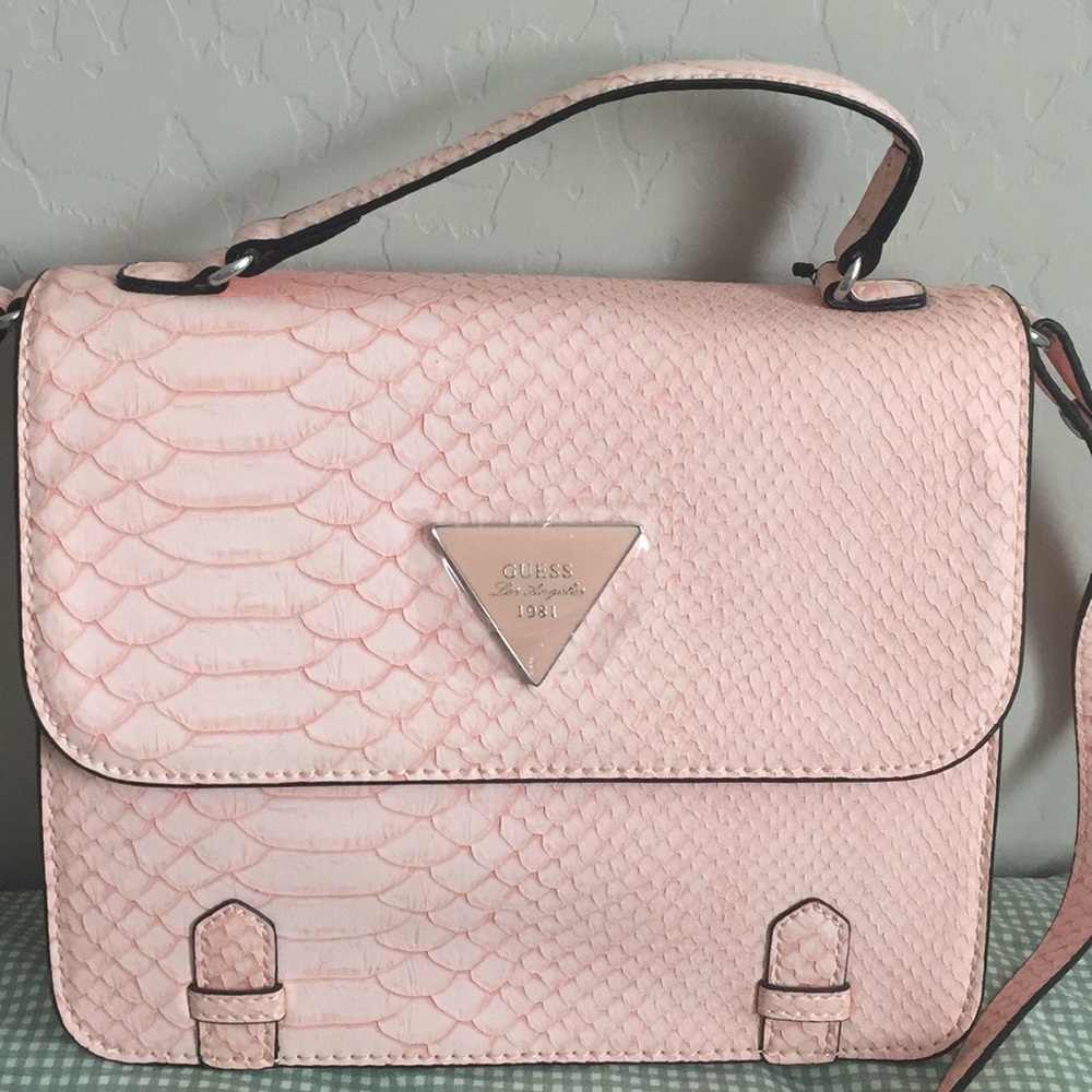 NWT Blush Pink Crocodile Guess Crossbody Bag